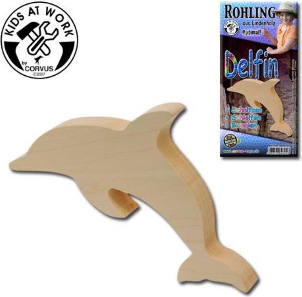 Schnitzholzrohling Delphin 20mm