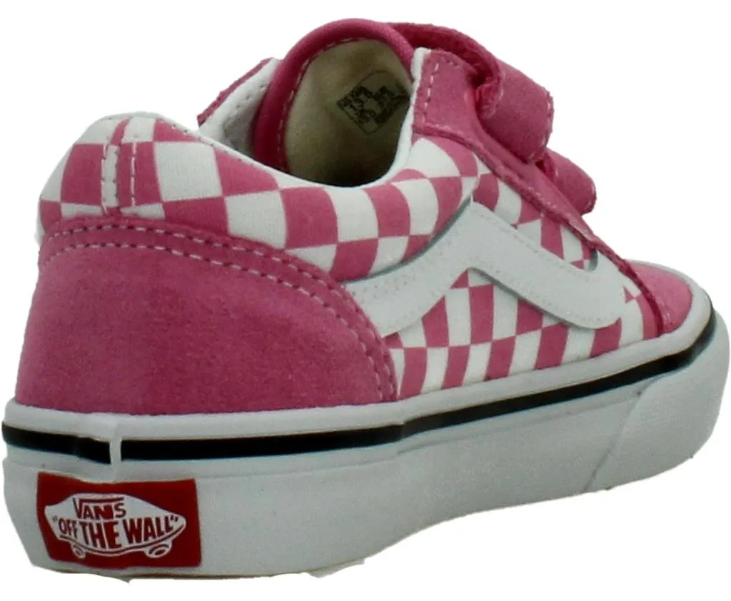Vans Old Skool V Roses à Damier - Baskets Robustes avec Scratchs - 3