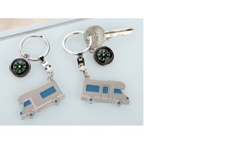 Gilde Schlüsselanhänger  Wohnmobil mit Kompass, metall