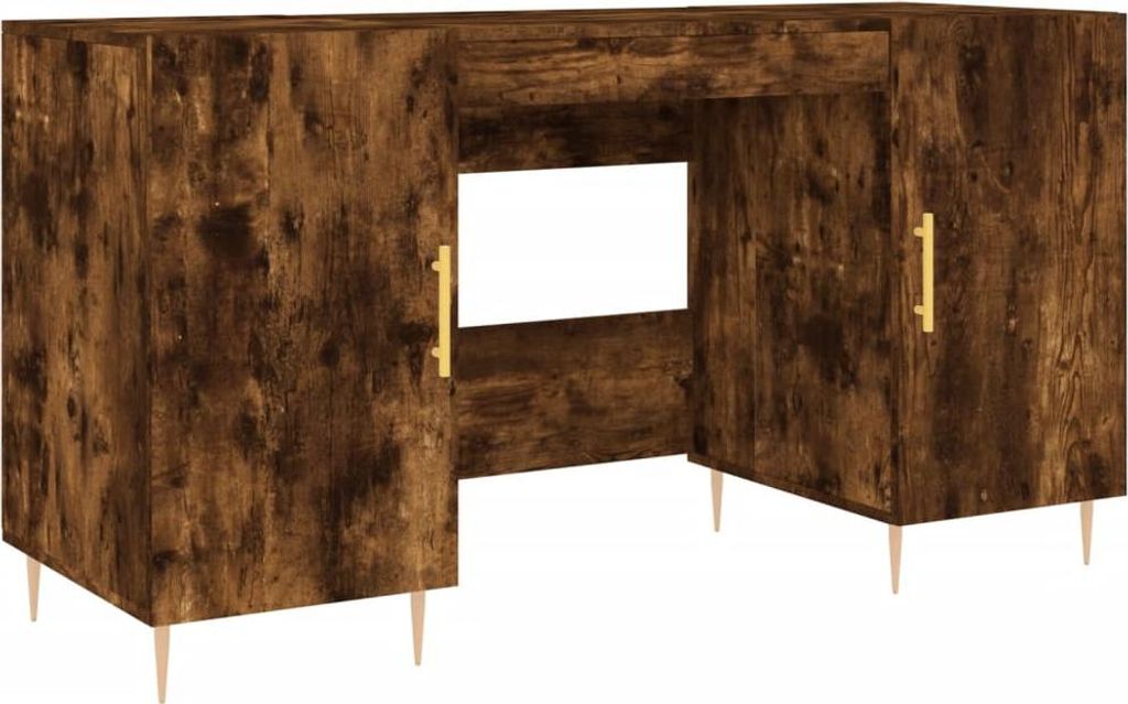 vidaXL Schreibtisch Räuchereiche 140x50x75 cm Holzwerkstoff