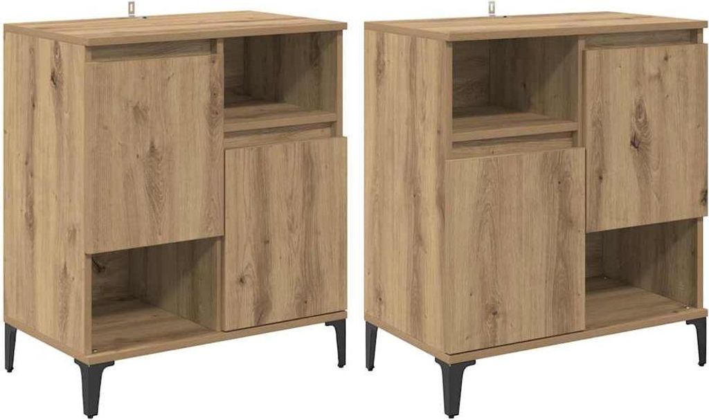 Sideboards 2 pcs Artisan-Eiche 60 x 35 x 70 cm Holzwerkstoff