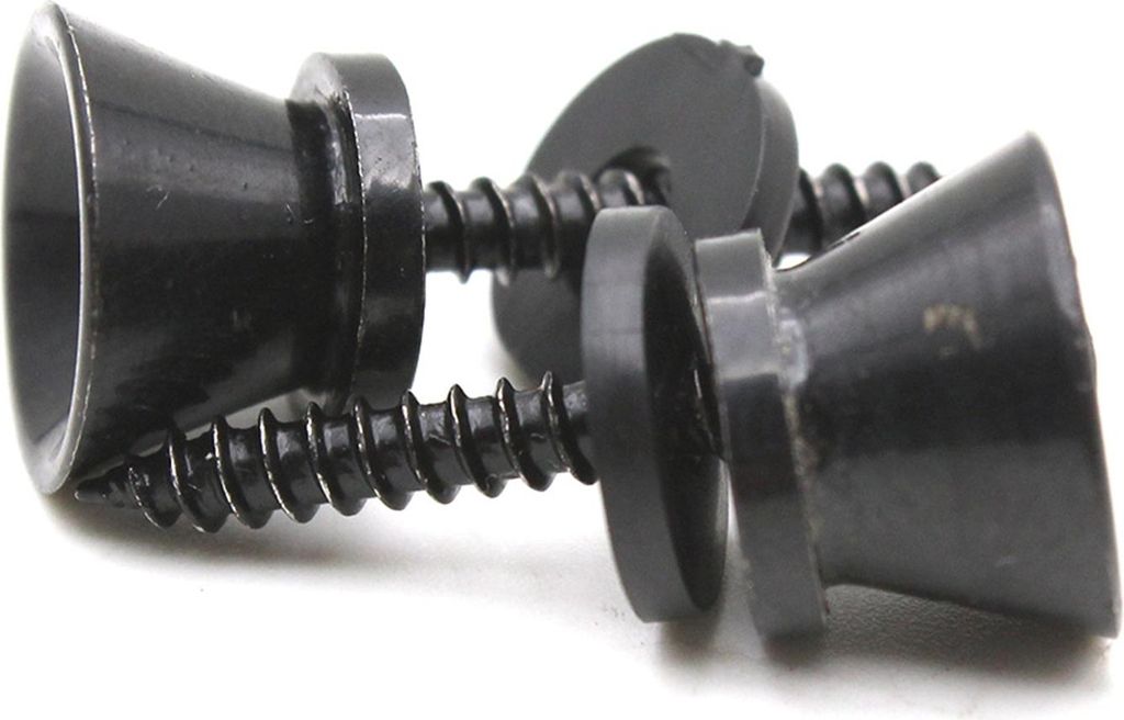 2 Stück Gitarrengurt-Verriegelungsstifte Peg Metall Schwarz/Silber für akustische elektrische Ukulele Bass Universal