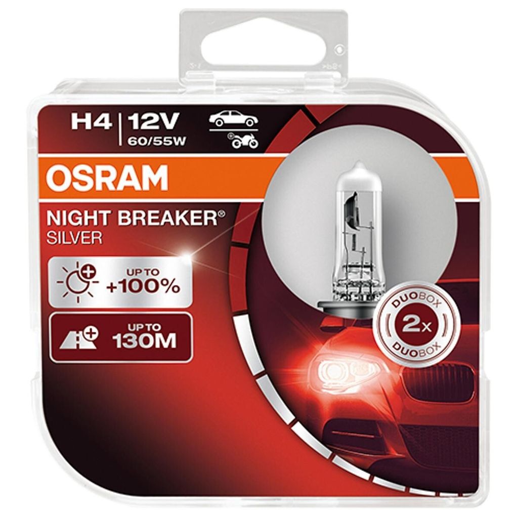 Osram Night Breaker Lampada argento H4 12V 60/55W P43t 2 Immagine del prodotto 