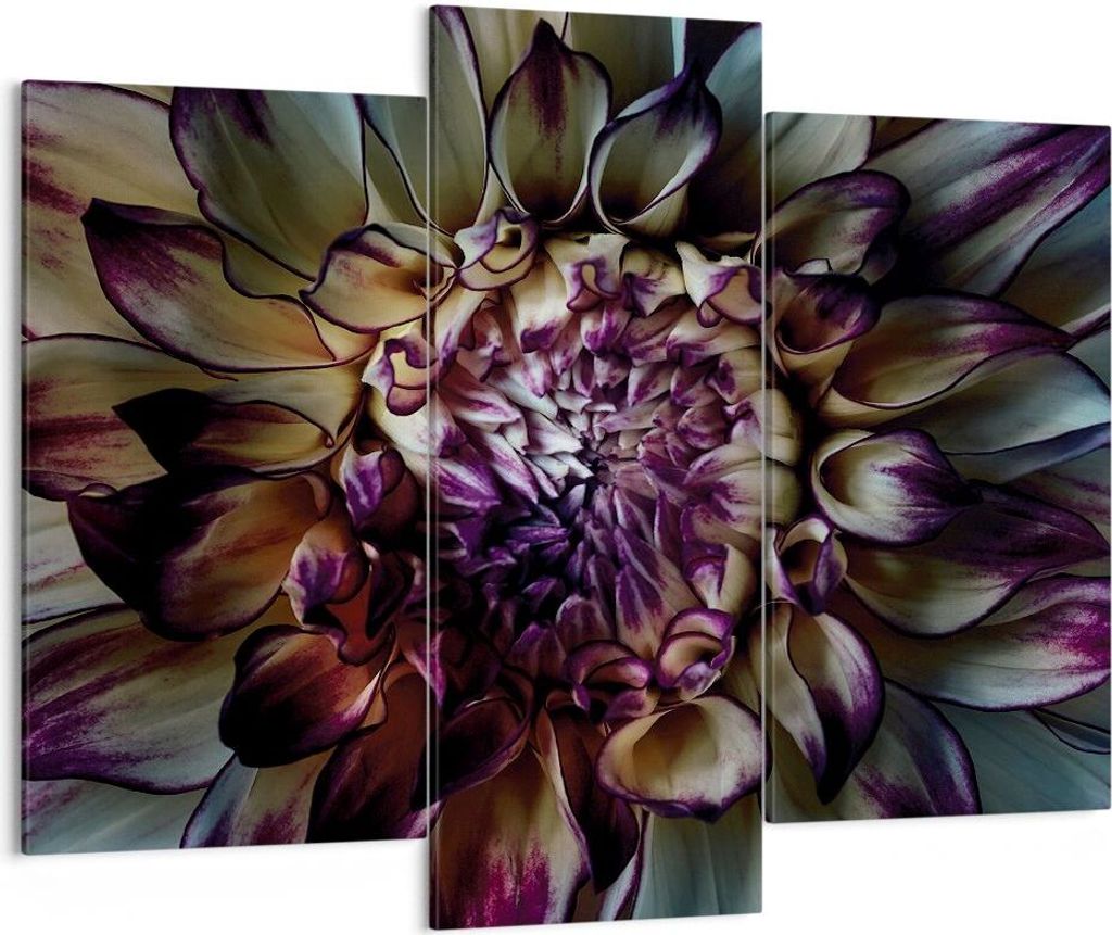 Bild auf Leinwand - Leinwandbild - 3 Teile - Blätter Agave Blume - 130x100cm - Wand Bild - Wanddeko - Wandbilder - Leinwanddruck - Bilder - Wandde...