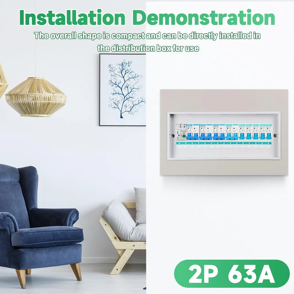 Commutateur électrique 63A automatique avec fixation rail DIN rapide