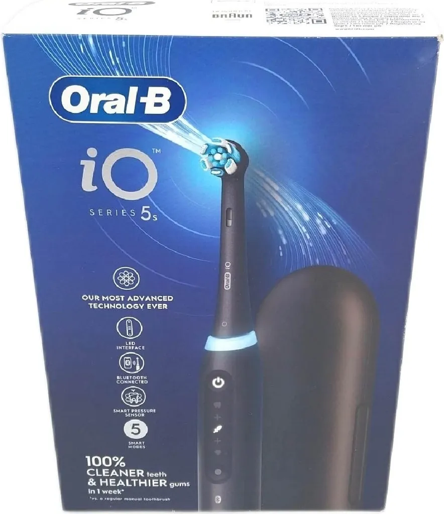 Oral-B iO5S Matte Black : Brosse à dents avec Capteur de Pression Smart
