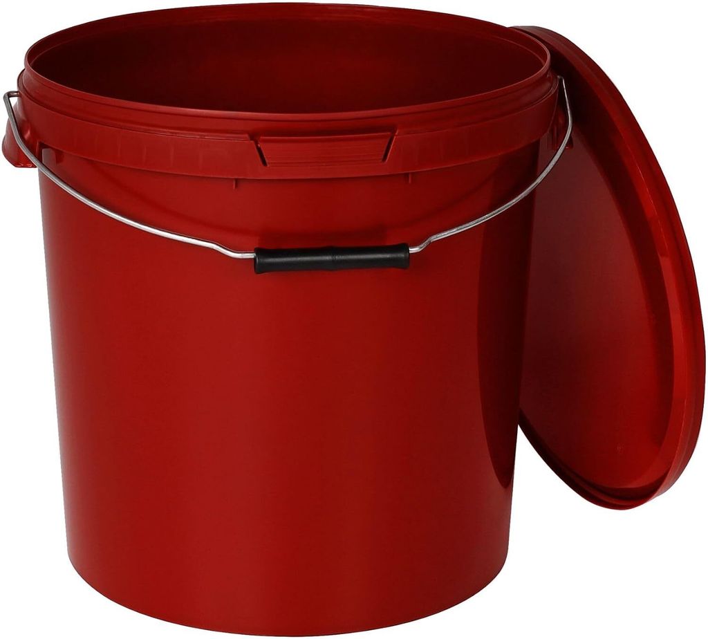 BenBow Eimer mit Deckel mit Metalgriff 20L Anzahl: 100 Stk., Rot BSR-, Luftdicht, Lebensmittelecht, BRC-, auslaufsicher