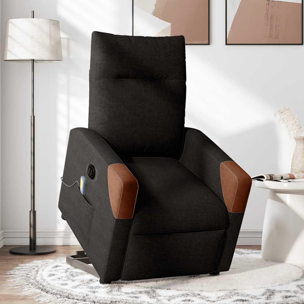 vidaXL Elektrischer Massagesessel mit Aufstehhilfe Schwarz Produktbild 