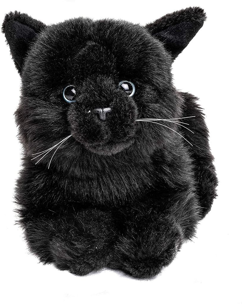 Stofftier Katze 30 cm Plüsch schwarz/weiß 