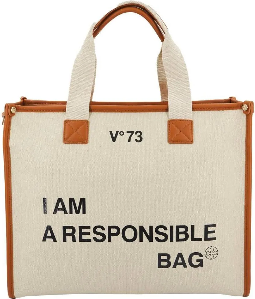 Sac V73 Ganimede Brun Clair en Toile Premium - Sac Shopping Femme Élégant