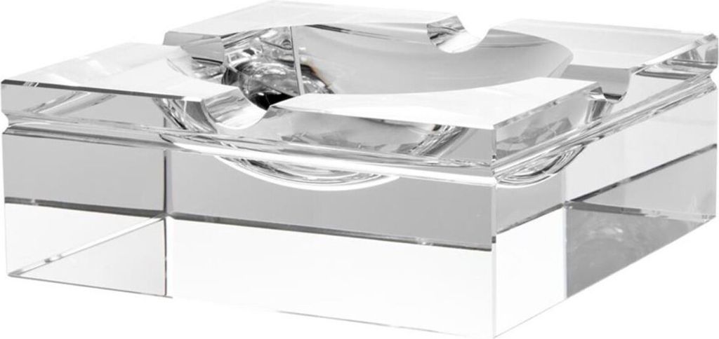 Casa Padrino Luxus Kristallglas Aschenbecher 20 x 20 x H. 7,5 cm - Wohnzimmer Accessoires