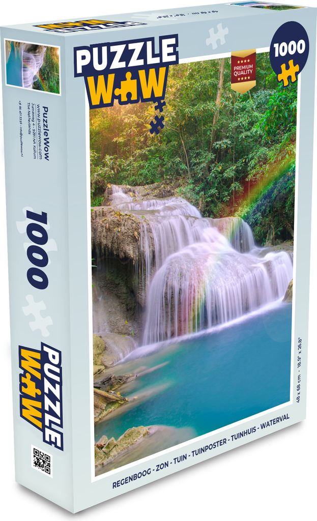 MuchoWow Puzzle 1000 Teile Regenbogen - Sonne - Wasserfall - Natur - Spielzeug - Alt und Jung - Spiele - Puzzeln