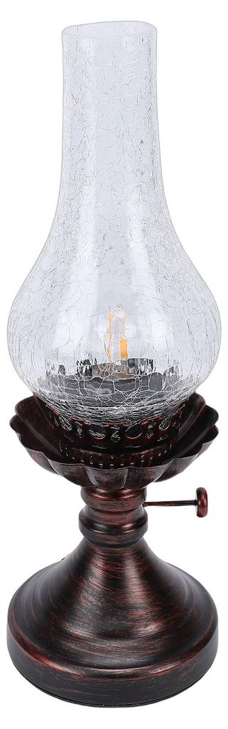 Vintage Table Lamp with Crackled Glass Shade 40W E27 Rustic Small Antique Desk Lamp Bedside Decor for Farmhouse Bedroom EU Plug 220V