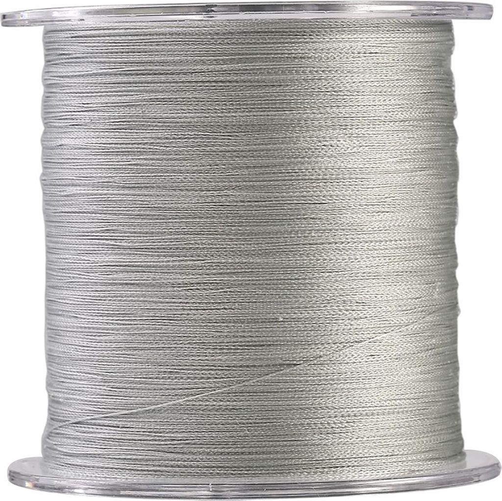 500 m PE-geflochtene 4 Stränge, superstarke Angelschnüre, Multifilament-Fischseil, Kordel, Hellgrau (5)
