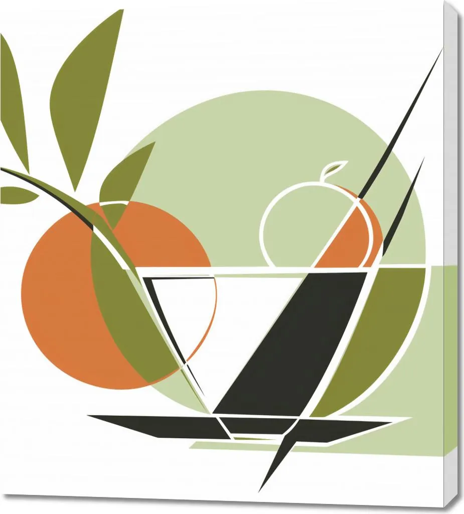 Quadro Moderno Cucina 90x100 cm - Natura Morta Tè e Frutta