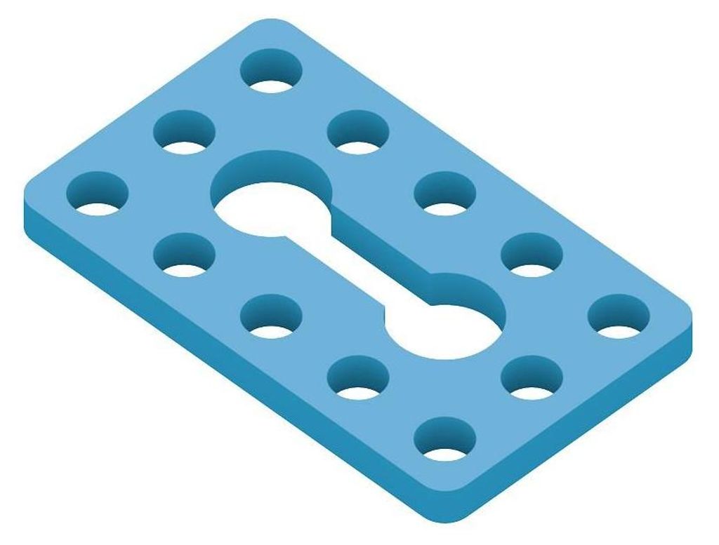Makeblock Lochplatte 0324, Aluminium 6061, 8-mm-Lochraster, M4-Gewinde, Langloch zentriert - Länge: 40 mm