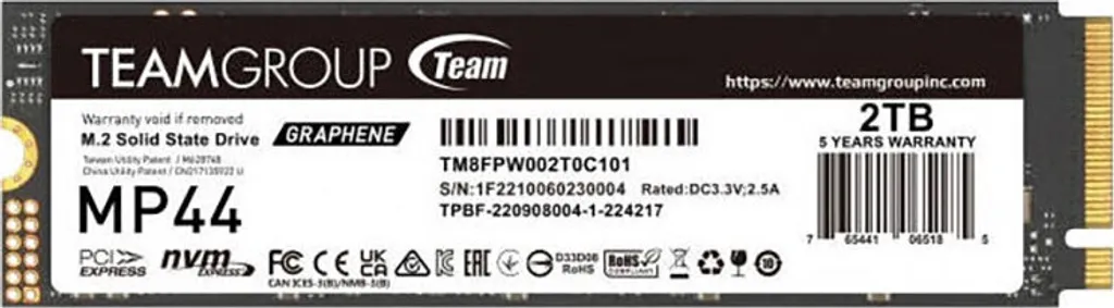 SSD Gaming 2 To MP44 M.2 NVMe Idéal pour PC Gamer et Création Vidéo 4K