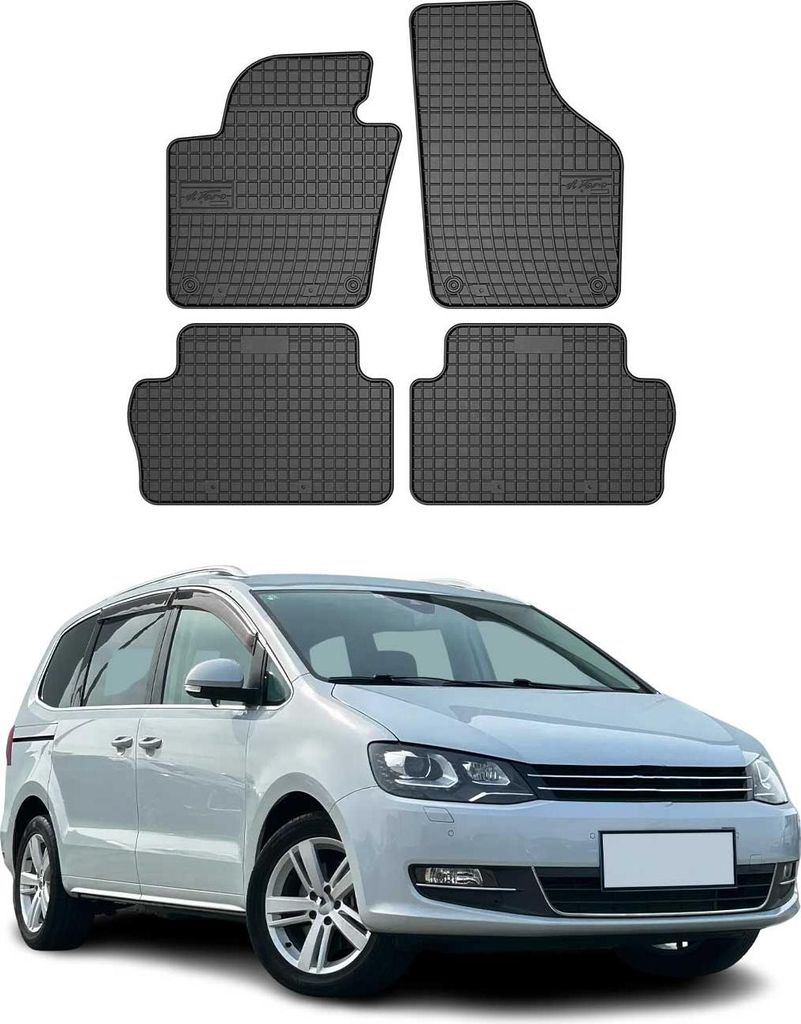 2010-2025 VW Sharan Fußmatten Gummi Schwarz 4 tlg Produktbild 