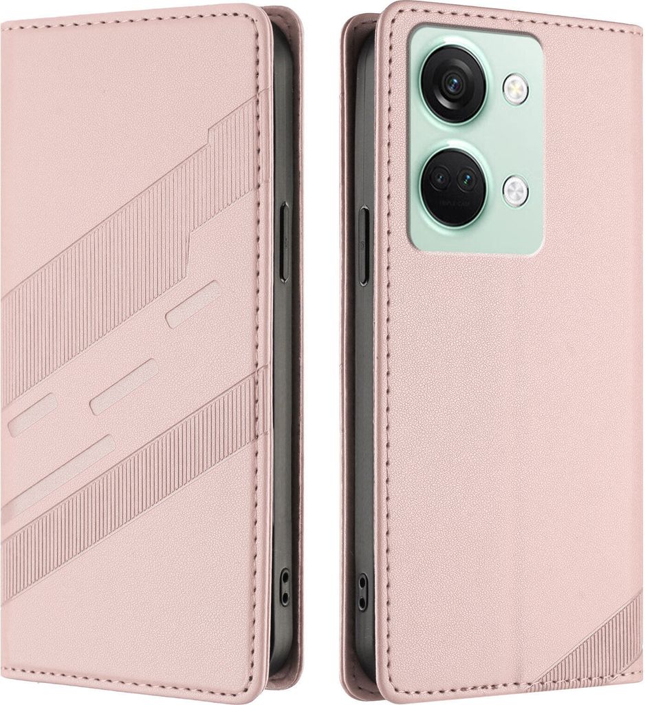 Hülle für OnePlus Ace 2V / Nord 3, Kunstleder Brieftaschen Handyhülle mit Kartenfach und Standfunktion Pink
