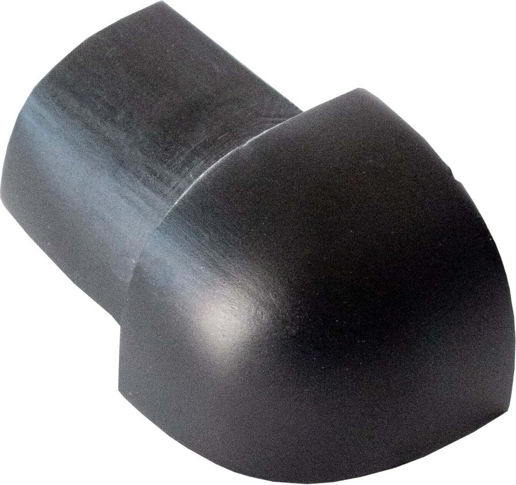 Dalsys Außeneck für Fliesenschiene Aluminium (eloxiert) Viertelkreisprofil 8mm, Schwarz Fliesenprofil