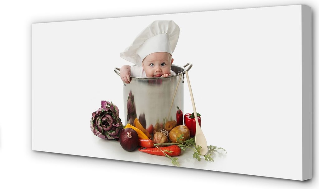 Leinwandbild 140x70 Wandkunst Babylöffel Topf