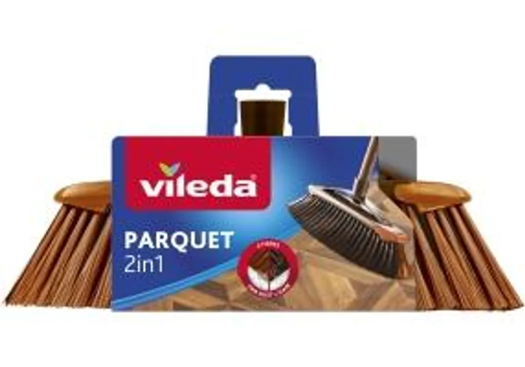 Vileda Spazzola Parquet 2 in 1 - Scopa Delicata per Pavimenti in Legno