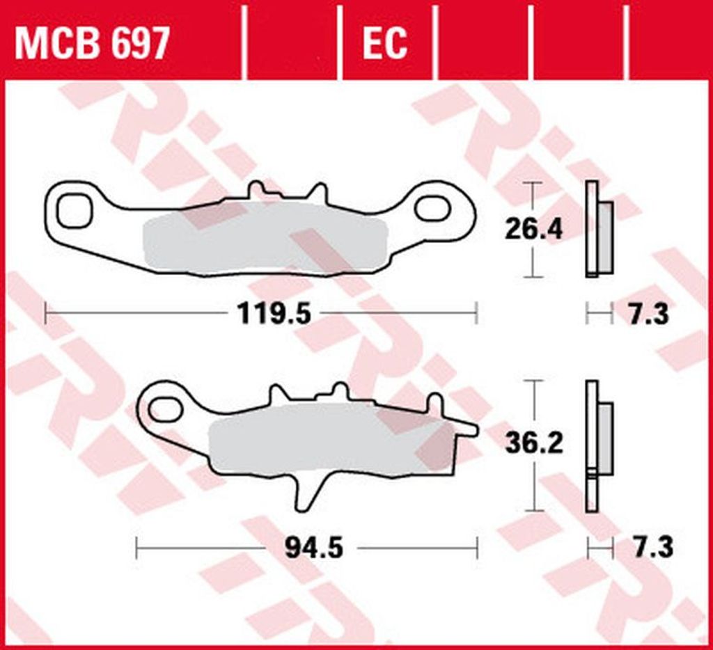 TRW Bremsbelagsatz EC MCB697EC KX80  RM85 RD Produktbild 