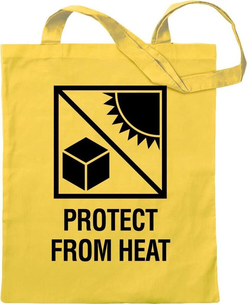 Kiwistar - Baumwolltasche - gelb - Protect Form Heat - hitze - Tragetasche Stoffbeutel Umhängetasche Langer Henkel