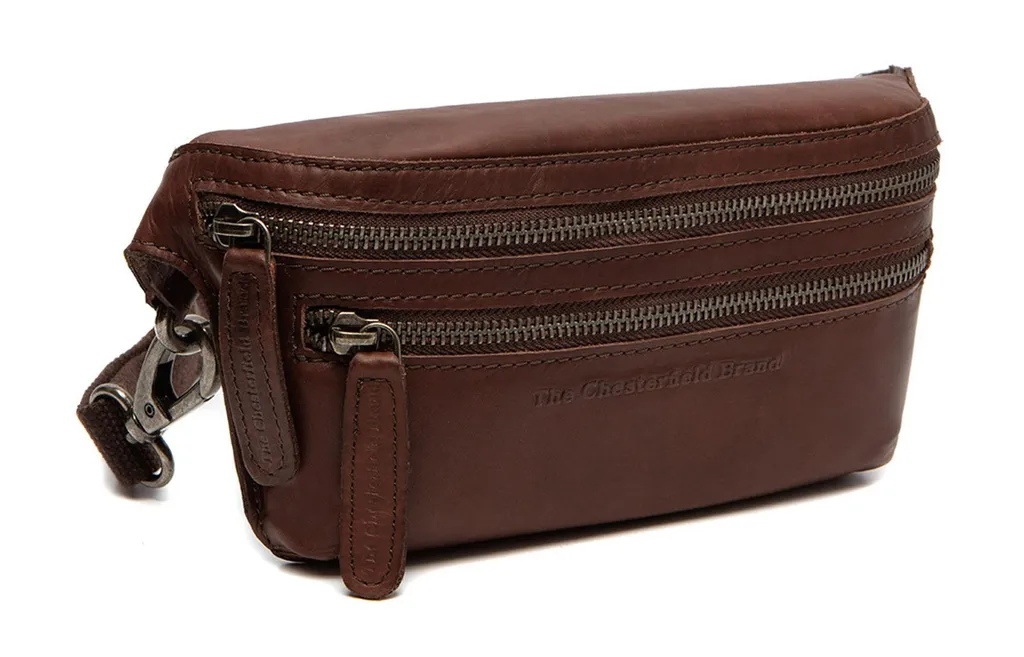 Petit sac de voyage banane Toronto cuir brun idéal pour les vacances