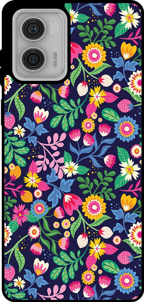Smartphonica Phone Case Fit für Motorola Moto G73 mit Blumendruck - TPU zurück Abdeckung Fall Blumendesign
