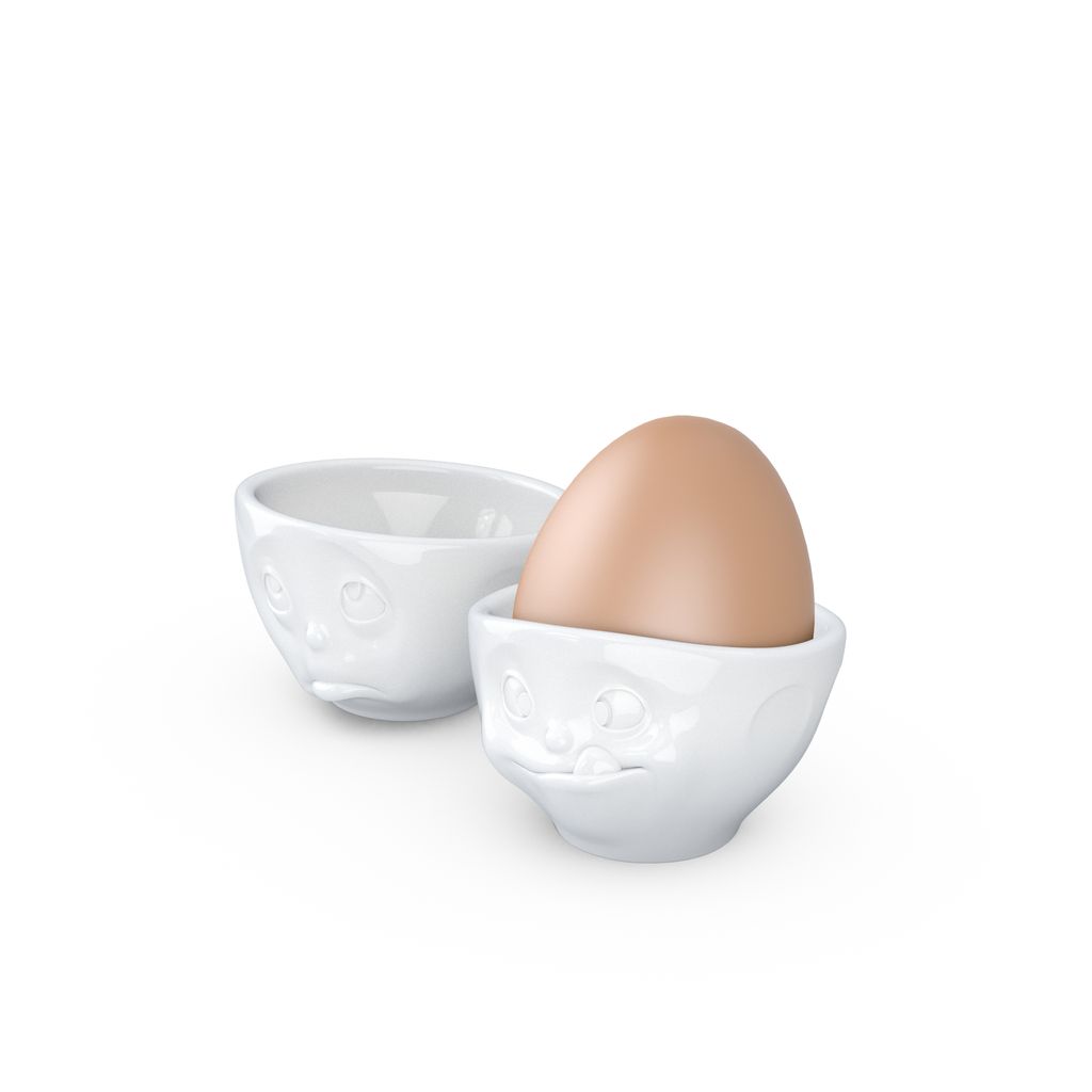 6 Eierbecher mit Ablage von FAN-tasy weiß Ostern Dekoration Frühstücksei 