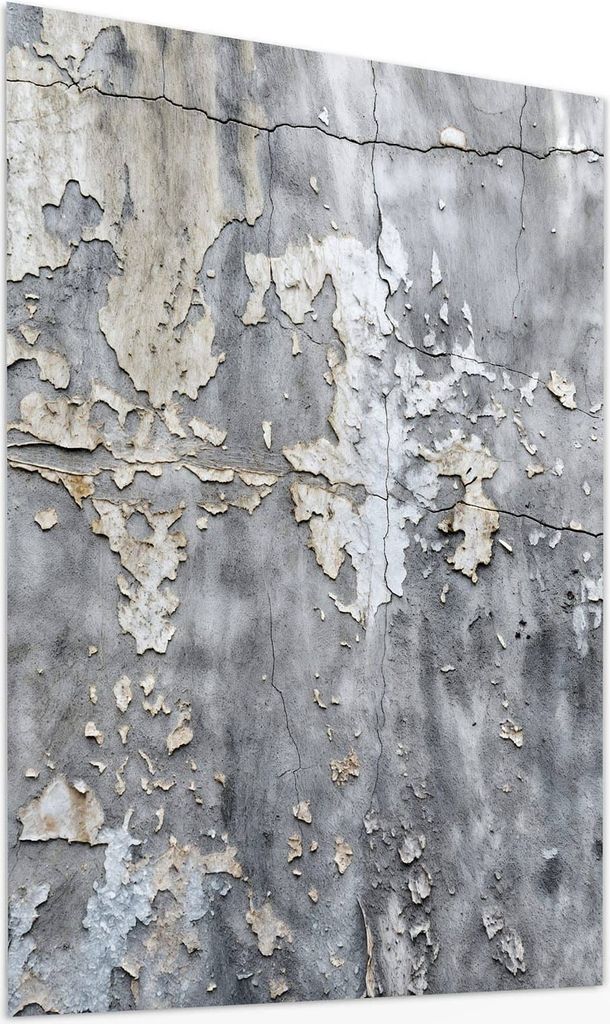 Glasbild 30x40cm in XXL für Wohnzimmer, Schlafzimmer Motiv Abblätternde Wand