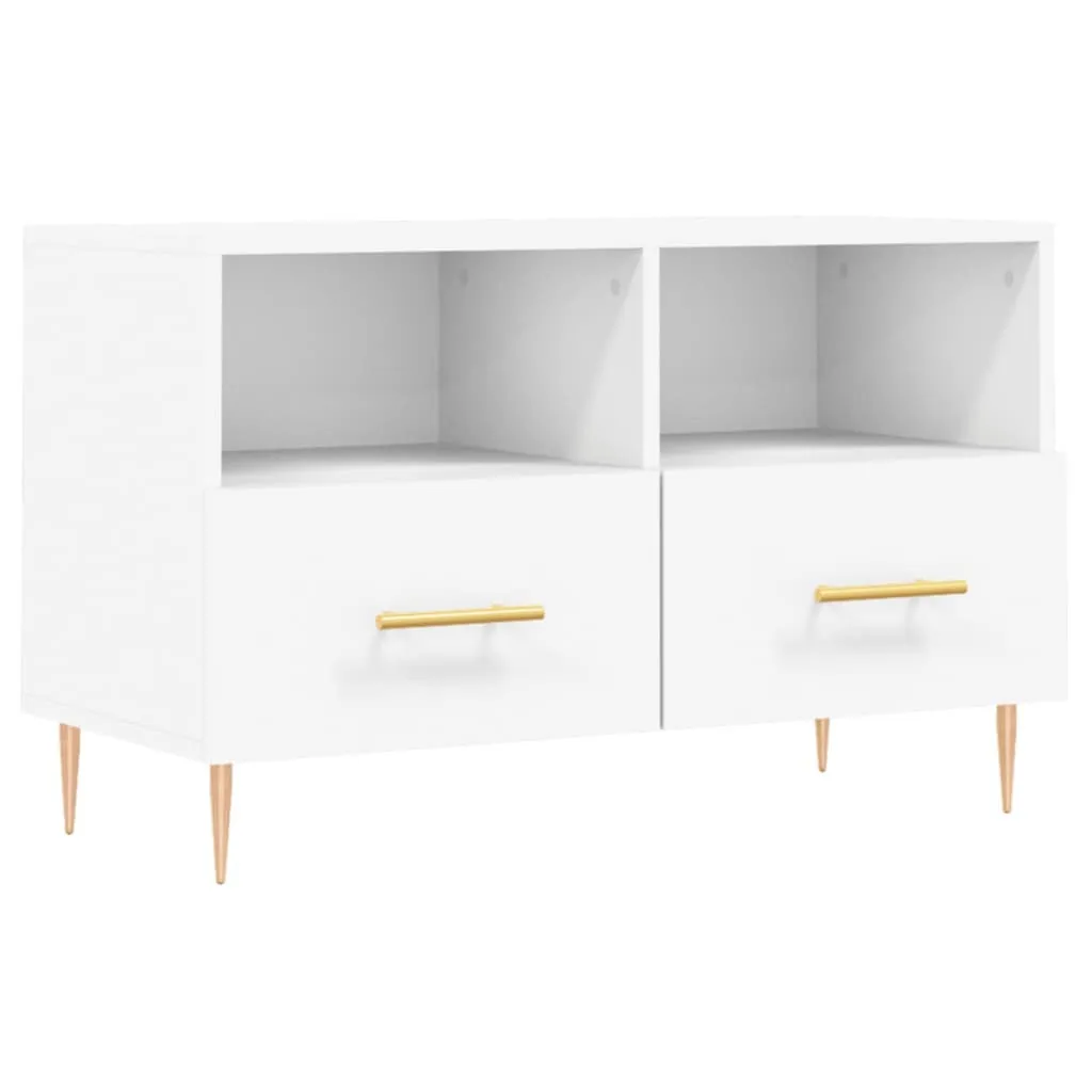 Mobile Porta TV Moderno Bianco 80 cm Legno Design Essenziale