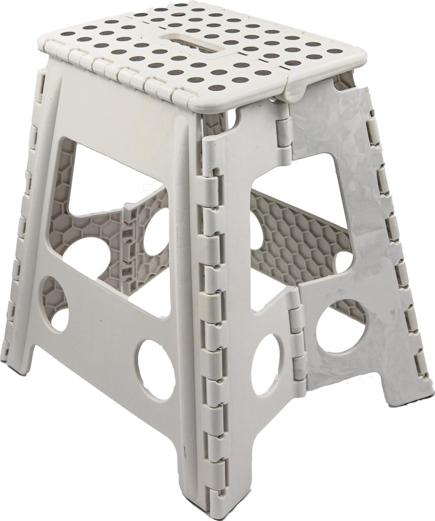 XL Klapphocker, Klapptritt, Tritthocker Weiß Faltbar H 40cm bis 150KG