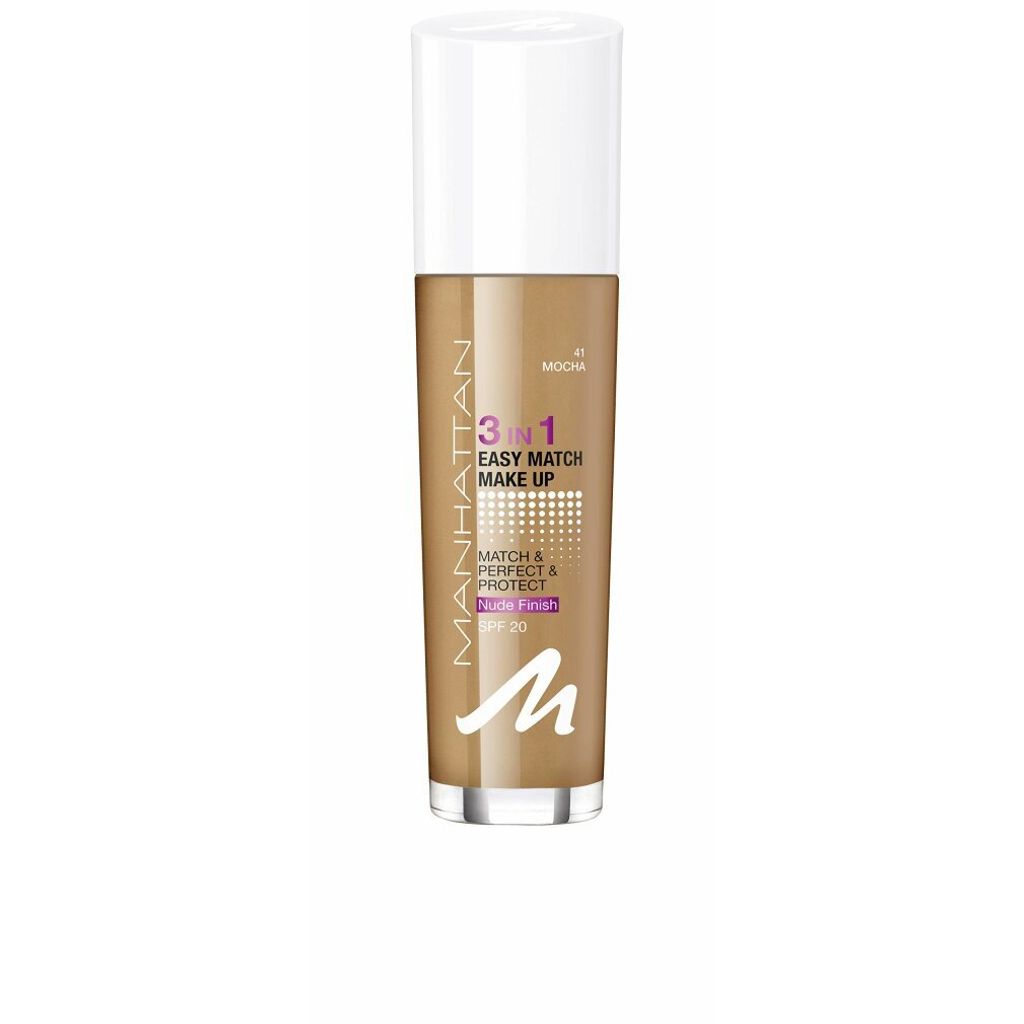Manhattan, Easy Match 3 In 1, Liquid Foundation, 41, Mocha, Zdjęcie produktu 
