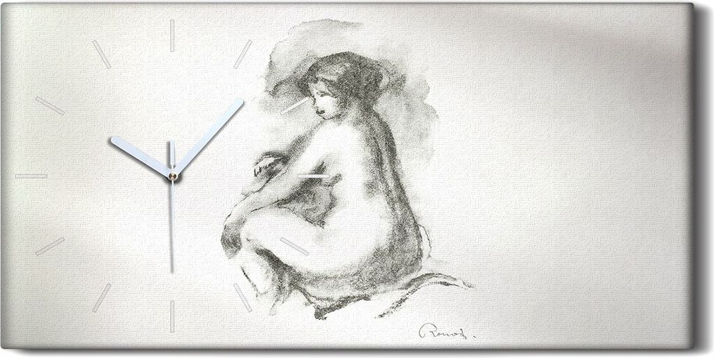 Leinwand Uhr Küche Wohnzimmer Bild 60x30 Zeichnen von Frauen Skizzen Kunst - weiße Hände