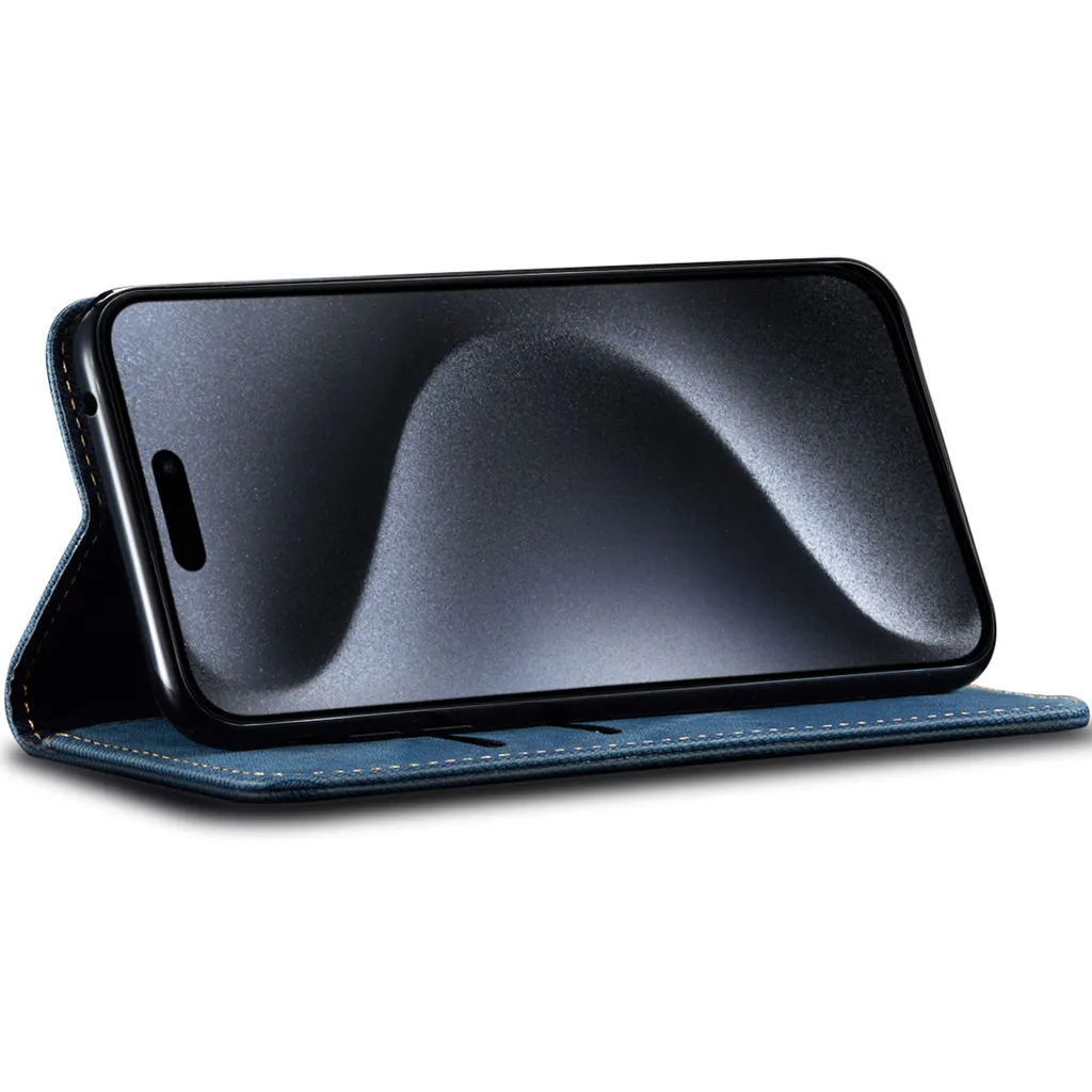ZCDAYE Custodia a portafoglio in pelle per iPhone 15 Pro Max, 6,7 pollici, custodia antiurto con porta carte rimovibile - nera