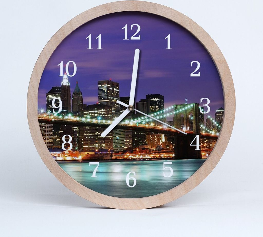 Holzuhr 30fi cm wanduhr - Bridge City Panorama