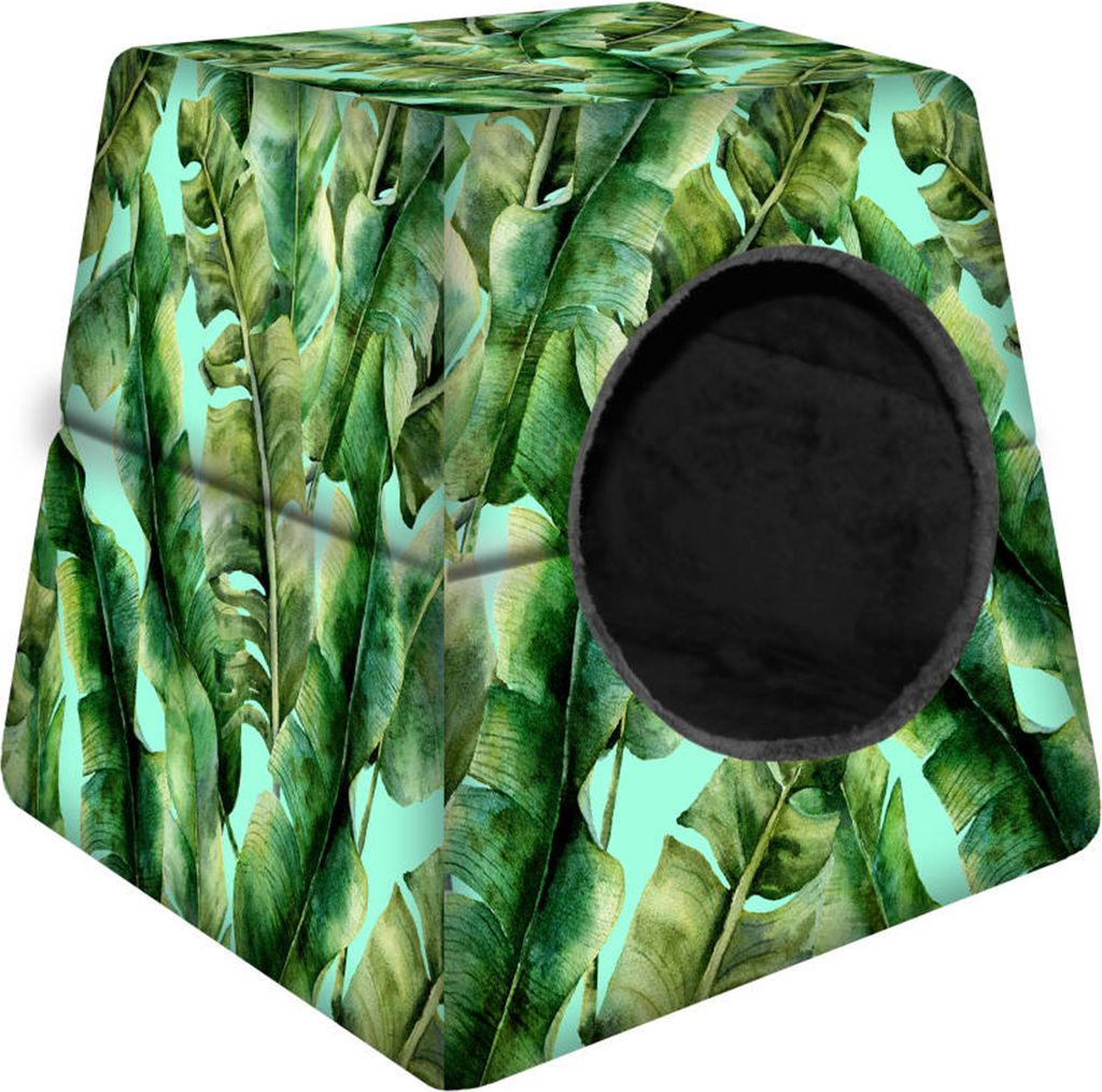 Arco Design 2-in-1 Hunde- /Katzenhaus Katzenhöhle Hundebett Katzenbett Hunde Katze Zwinger Bett Schlafplatz 55x55x45cm Ibiza Day