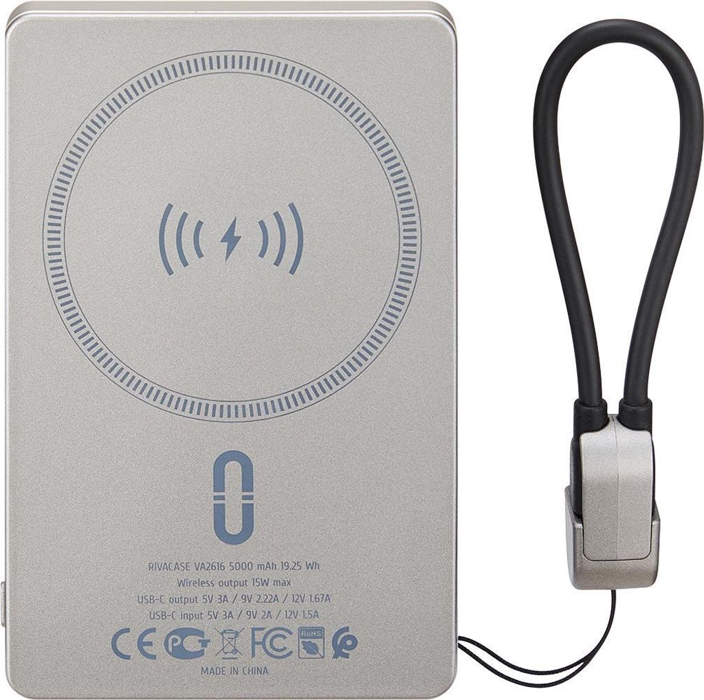 Powerbank sans fil MagSafe 5000mAh 15W Qi Gris Rivacase Image du produit 