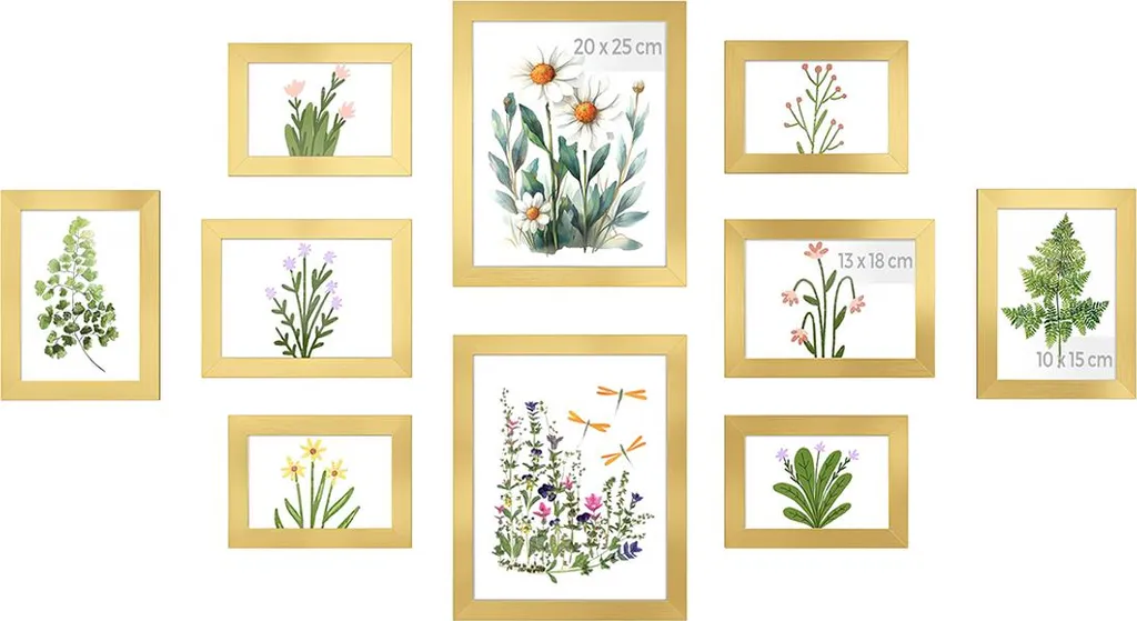 Cadres photo incassables lot de 10 en bois MDF anti-poussière