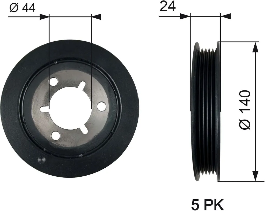 Poulie de vilebrequin GATES TVD1125 OE 0515 J3 pour Berlingo et Partner