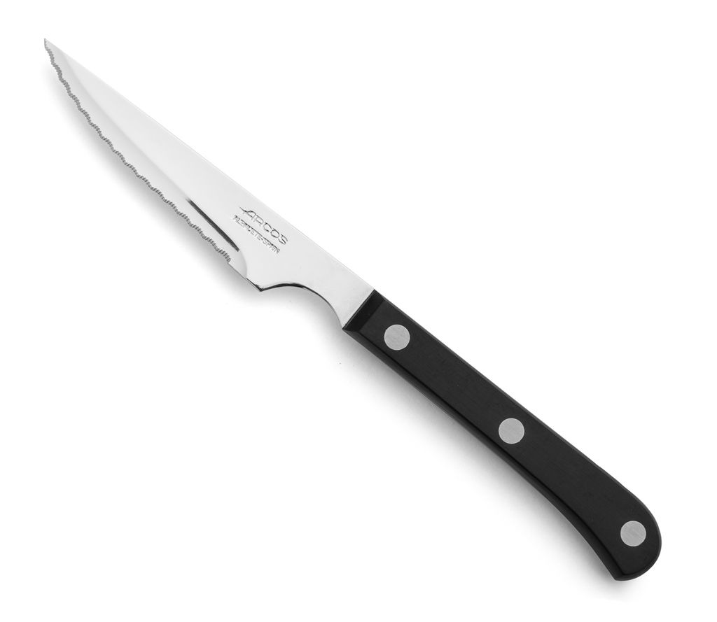 Arcos Besteck Messer Serrated Blade Edelstahl Serrated Knife Nitrum Griff Polyoxymethylen, schwarz, 115 mm. Dünnes, starkes Messer. Zum mühelosen...