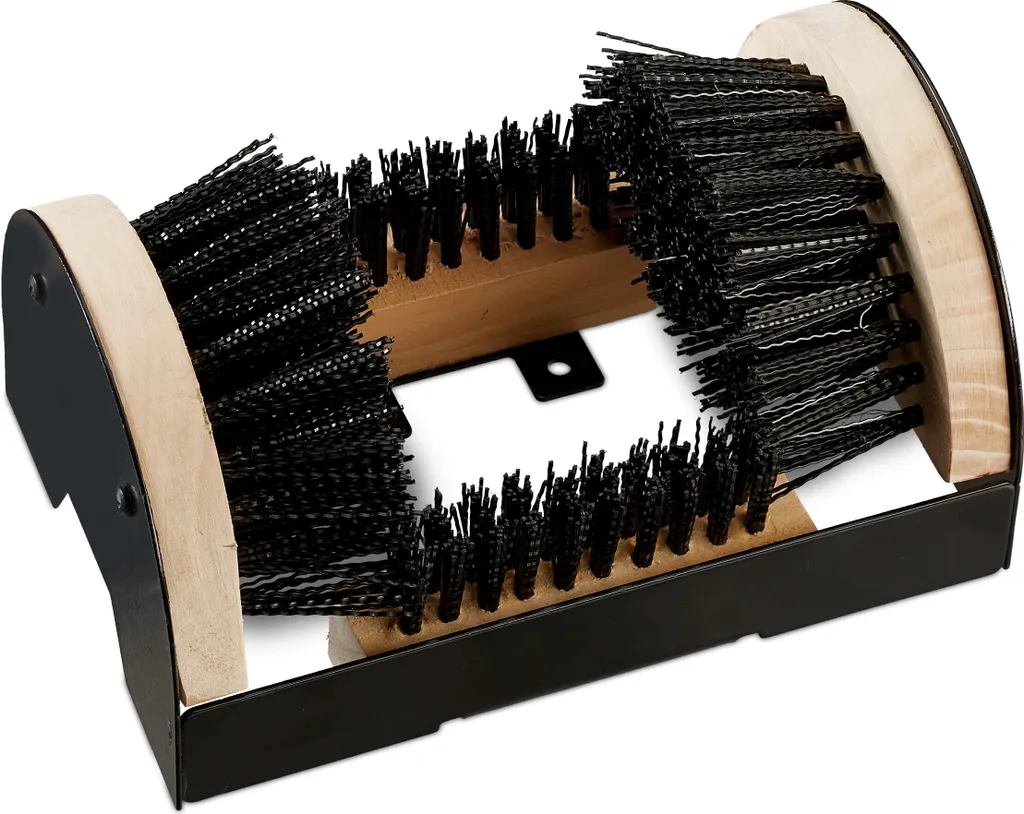 Raclette à chaussures pour jardin et travaux extérieur avec brosses x2