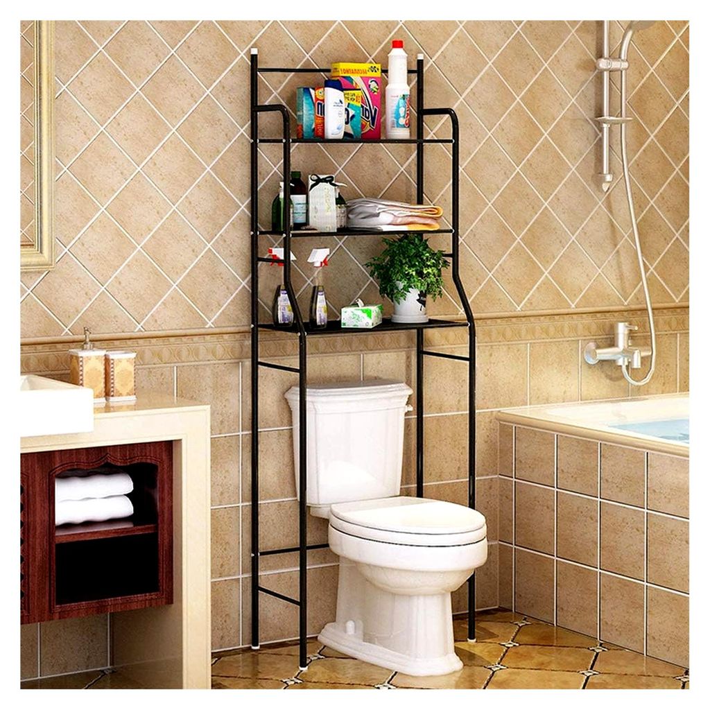 Badezimmerregal, Aufbewahrungsschrank über der Toilette, Badezimmerorganizer mit 3 Ablagen, Toilettenregal, Aufbewahrungsregal für das Badezimmer...