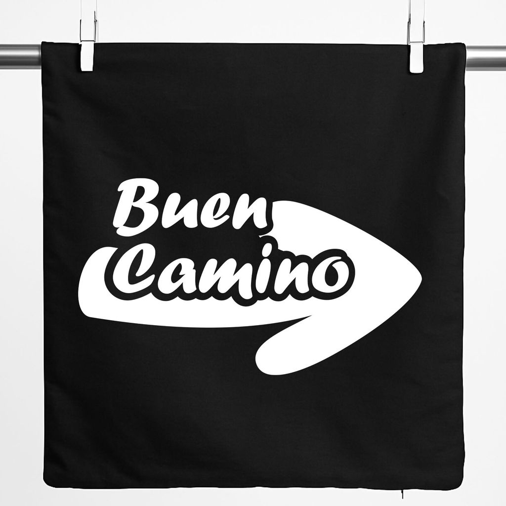 Huuraa Kissenbezug Buen Camino Pfeil 40x40cm Black Baumwolle Dekokissenbezug Geschenkidee
