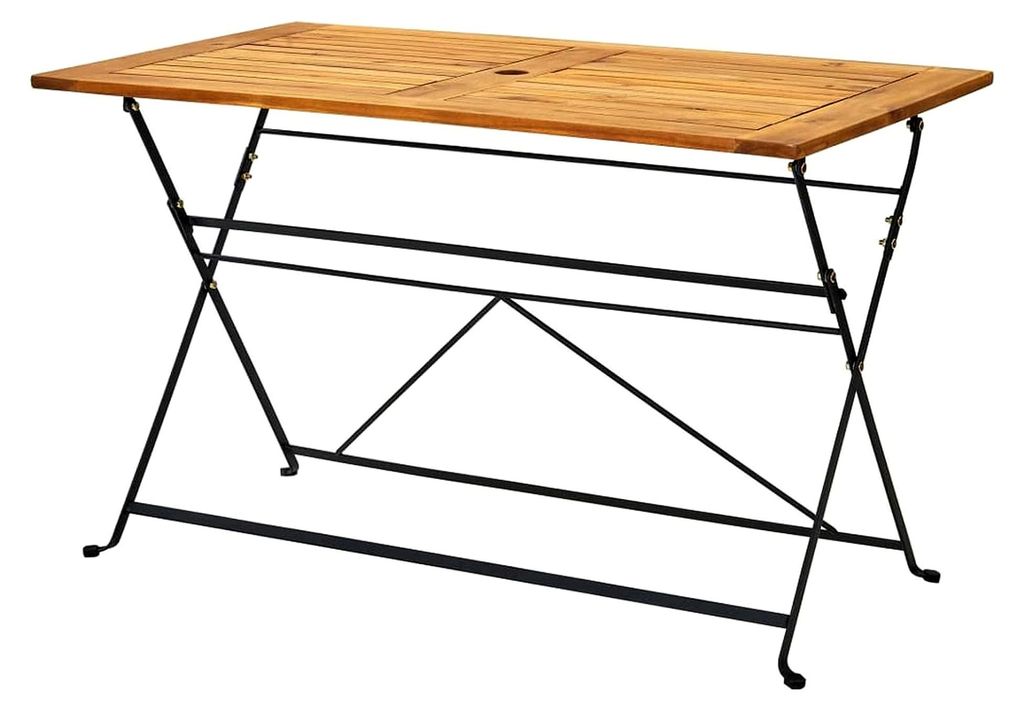 Klappbarer Gartentisch, Esstisch, Couchtisch, Balkontisch, Balkonmöbel Kleiner Balkon, Balkon Tisch, Beistelltisch, 120x70x74 cm Massivholz Akazie