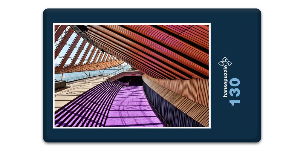 hansepuzzle 18152 - Oper Sydney Puzzle, 130 Teile, Gebäude, 28,7 x 20,0cm mit hochwertiger Aufbewahrung, Kartonbox und wiederverschließbarem Beutel