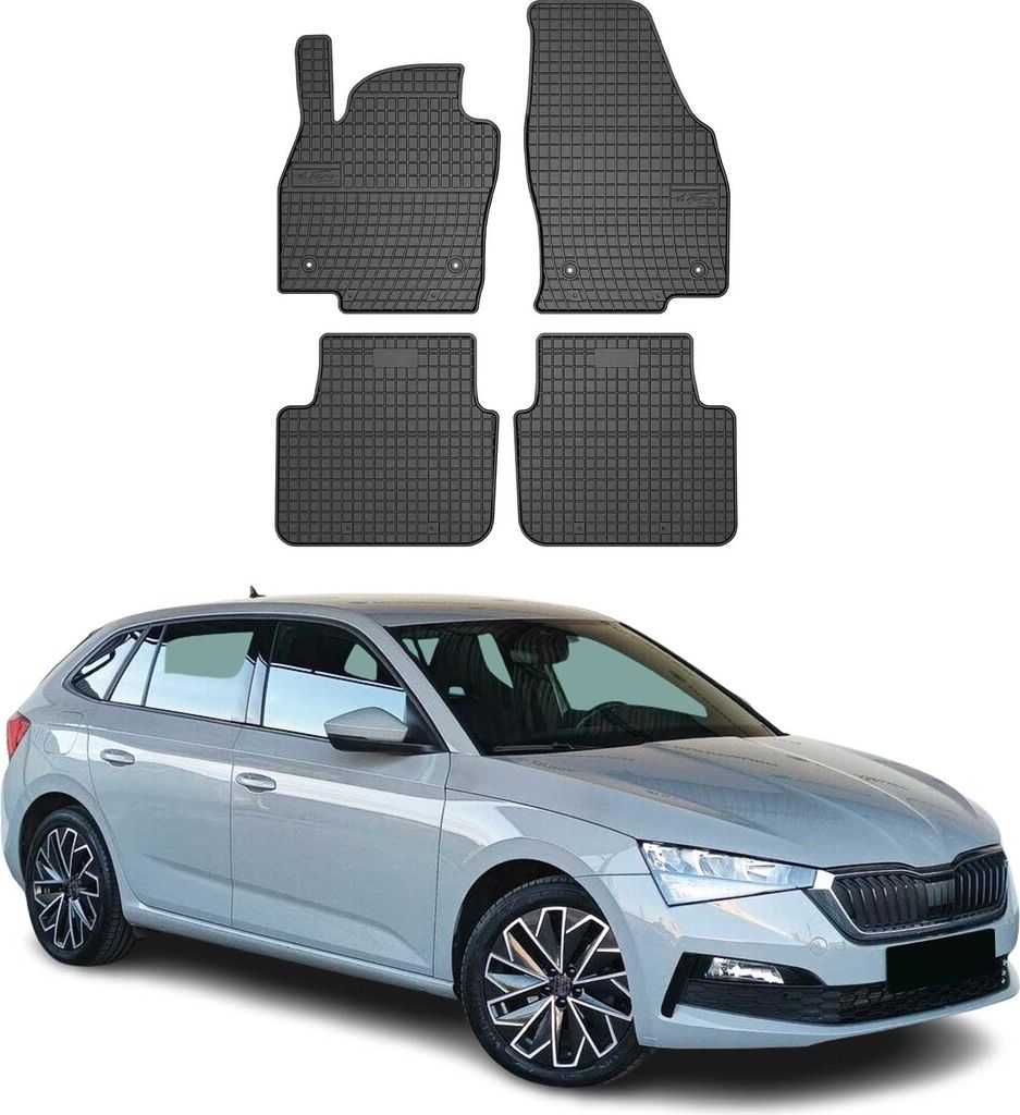 OMAC Gummi Fußmatten für Skoda Scala 2019-2025 Automatten Gummi Schwarz 4tlg