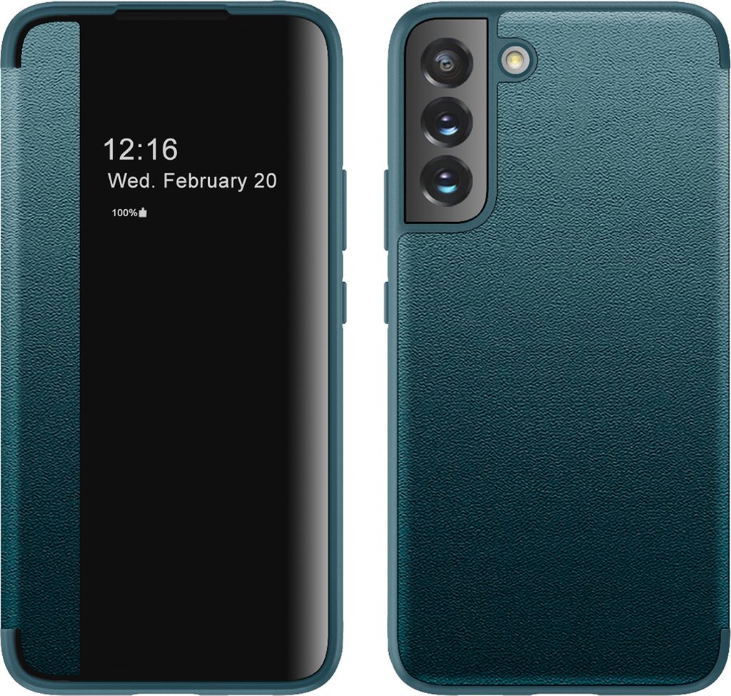 Galaxy S22+ 5G Hülle, Schlank Kunstleder Klapp Ledertasche Schutzhülle für Samsung Galaxy S22 Plus 5G Grün